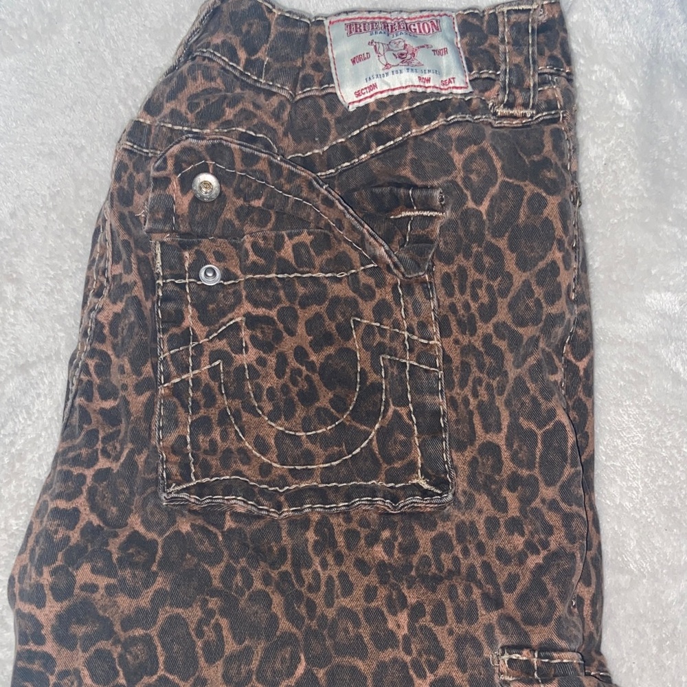 True Religion Brown Leopard Print Jeans